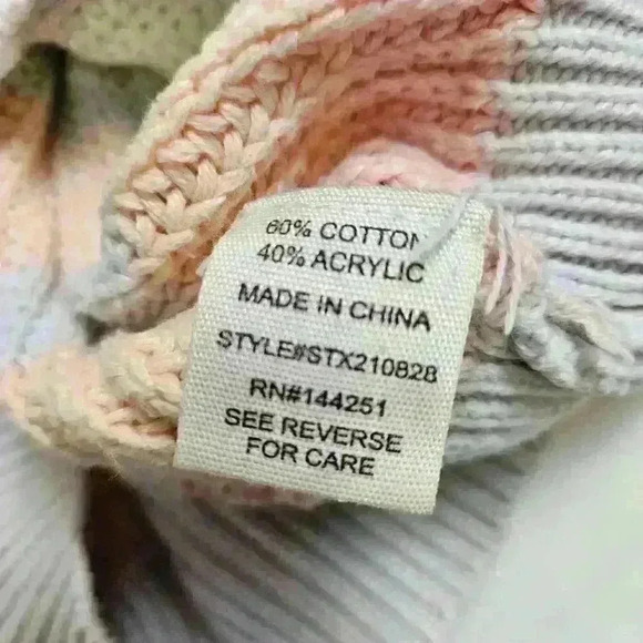 Jessica Simpson Knit Cropped Cardigan Sweater Button Long Sleeve Stripes Medium - Picture 6 of 6